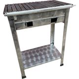 Topsöken Paslanmaz Kömürlü Mangal Havalandırmalı 35 x 60 cm Köfteci