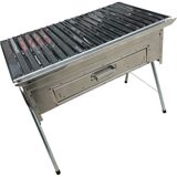 Topsöken Paslanmaz Kömürlü Mangal Inox 35 x 60 cm Çekmeceli Portatif - STANDART