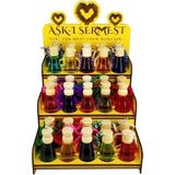 Toptan Aşk-I Sermest Sarı Ahşap Standlı 60 Adet 8 ml Mango Araç Parfümü Oto Araba Kokusu