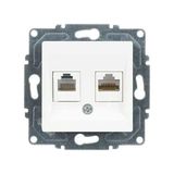 Toptan Budur Beyaz (Mekanizma + Tuşkapak), Eqona Radius Neoline Data + Nümeris Telefon Prizi (RJ45 Cat6 + Cat3) - 1 Adet