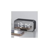 Toptan Budur Bluetooth Hoparlör Fm Radyo LED Ayna Ekranlı Dijital Çalar Saat Masa Üstü Alarm Termometre