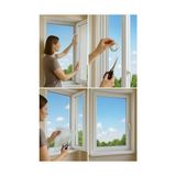 Toptan Budur Çift Kanat Pratik Sineklik, 1,25 M x 1,5 M Tül, Kapı ve Pencere Uyumlu, 5,5 M Yapıştırma Bantl - .