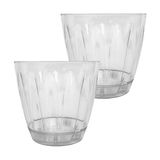 Toptan Budur Plastik Orkide Saksısı Seti, 2 Adet, 1,5 L, Gizli Tabaklı Şeffaf Saksı, 145 x 135 mm - .