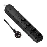 Toptan Budur Termal Akım Korumalı Grup Priz (Showmax SH-4625); 4 Priz, 2 USB A ve 1 Type-C Çıkışlı (3.1A),