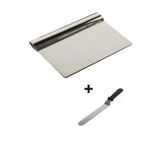 Toptan Bulurum 2li Set Hamur Şekillendirici Eğik Pasta Spatulası +Metal Hamur Kesici Kazıyıcı Spatula