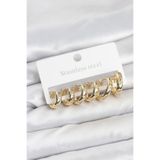 Toptan Bulurum 316L Çelik Gold Renk Zirkon Taşlı Kutup Yıldızı Model Halka Küpe Seti