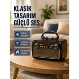 Toptan Bulurum Ahşap Dokulu Bluetooth Müzik Kutusu – Vintage LED Tasarımıyla Modern Ses Deneyimi