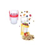 Toptan Bulurum Çift Hazneli - Çatal Kaşıklı Portatif Müsli -Atıştırmalık Kabı 650 ml