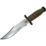 Toptan Bulurum Halmak 1522 Haki Komando Bıçağı 30 cm - Tırtıklı Sırt, Kılıflı