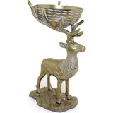 Toptan Bulurum Metal Geyikli Kase 32 cm Dekoratif Hediyelik