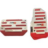 Toptan Bulurum Universal Metal Pedal Seti 2 Parça Krom Kırmızı