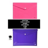 Toptan Fiyatına 24 Adet A4 (20X30 Cm) 300 Mikron Çıtçıtlı Zarf Dosya 12 Pembe 12 Mor