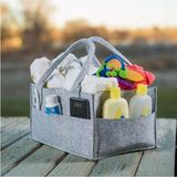 Toptan Keçe Gri Anne Bebek Bakım Çantası Organizer 33x23x18 cm Özellikli Keçeden Üretim
