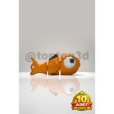 Toptan3D (10 Adet) Hediyelik Balık Anahtarlık (Hareketli Oyuncak Anahtarlık) - Turuncu