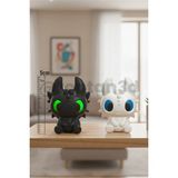 Toptan3D (2'li Paket) Mini Siyah & Beyaz Ejderha Oyuncak Figür Seti (Yükseklik: 5cm)