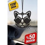 Toptan3D Gözlüklü Kedi Ayna Süsü, Araba Süsü, Kedi Dikiz Aynası Süsü - Eşe, Dosta, Sevgiliye Araba Hediyesi