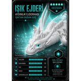 Toptan3D (Mega Boy) Turkuaz Gözlü Beyaz Ejderha Hareketli Figür - Hareketli Eklemli Oyuncak Ejderha Figürleri
