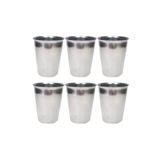 Toptanbulurum 6 Adet Paslanmaz Çelik Krom Bardak 9 X 7,5 X 5,5cm