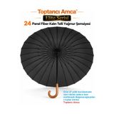 Toptancı Amca 24 Telli Protokol şemsiyesi çift kişilik ahşap saplı şemsiye 120 cm çap Kılıflı Tescilli