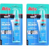 Toptancı Amca Akfix Sa - 111 Genel Amaçlı 50 Ml Şeffaf Tüp Silikon 2 Adet