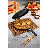Toptancı Amca Çift Taraflı Döküm Granit Balık Tavası Börek Ve Balık Hamsi Tava 30cm