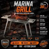 Toptancı Amca Katlanır Sehpalı Mangal 30 x 60 cm Açılır – Taşınabilir Piknik Kamp Mangalı – Galvaniz Gövde 1.5 mm Izgara