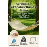Toptancı Amca Krem Hamak Çift Kişilik Kumaş Hamak Salıncak Pamuklu Branda Kumaşı bağlama ipli 300 kg 120 x 190 cm