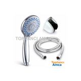 Toptancı Amca Mafsallı Duş Seti 3 Parça Krom Gümüş El Duşu Hortumu Banyo Aksesuarı Takımı Su Tasarruflu Başlığı