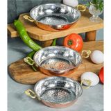Toptancı Amca Sahan 3lü Bakır Tava Seti (14-16-18CM) Yumurta, Kuymak, Omlet, Menemen Sahanı