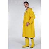 Toptancı Amca Yağmurluk Kalın Kumaşlı Pvc Yağmurluk 0.32 Micron Çift Cepli Kapşonlu Unisex - 2XL - Sarı
