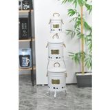 TOPTANFONİ 3 Katlı Metal Sebzelik Metal Plakalı Beyaz PRA-12314477-2236