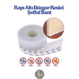 Toptanhane 5 Metre Kapı Altı Rüzgar Geçirmez Şeffaf Silikon Bant Kendinden Yapışkanlı Sızdırmazlık Bandı Kapı