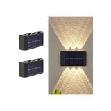 Toptanhane Güneş Enerjili Sensörlü 2 Adet Duvar Aplik 6ledli Dekoratif Solar Aydınlatma