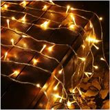 Toptanhane Yılbaşı Işığı 10 Metre Pilli Şeffaf Kablolu 60 Ledli Dekoratif Yeni Yıl Süsleme New Year - Sarı