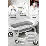 Toptanpro Katlanır 3'lü Bebek Çocuk Yıkama Küvet - Kova - Maşrapa Seti Büyük Boy Banyo Seti