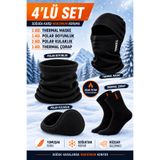 Toptantekstilcim 4LÜ POLAR BOYUNLUK, TERMAL MASKE, UZUN ELDİVEN VE POLAR KULAKLIK TAKIMI