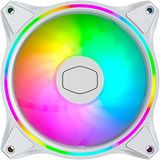 Toptekits Cooler Master MasterFan MF140 Halo Beyaz Sürüm Çift Halkalı ARGB Aydınlatma Fanı, 24 Bağımsız LED, PWM Statik Basınçlı Fan, Bilgisayar Kasası ve Sıvı için Emici Pedler, 5V 3-Pin ARGB için