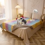 Topthumbs 100% Su Geçirmez Köpek Yatak Örtüsü 52x82 inç Geri Dönüşümlü Değiştirme Pedi Yeniden Kullanılabilir Kamp Mat Çocuklar/Evcil Hayvan/Köpek/Kedi Yıkanabilir Geometrik Nakış Battaniye Patchwork