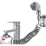 Toptrends Spiral Hortumlu Banyo Ayarlanabilir Hareketli Banyo Mutfak Lavabo Musluk Duş Başlığı Duş Seti