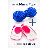 Topuk Dikenine Ağrılarına Özel SET - Silikon Topukluk Tabanlık Topuk Dikeni Tabanlık ve Ayak Doku Masaj Aleti Silindiri (35-40)