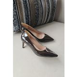 Topukla 036 450 Kahve Rugan Kadın Stilletto Ayakkabı