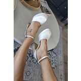 Topukla KADIN PLATFORM ABİYE AYAKKABI 024 21 Gri Saten 39