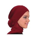 TOPUZLU ATKILI BORDO HAZIR TÜRBAN TESETTÜR BONE