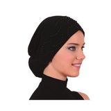 TOPUZLU SİYAH HAZIR TÜRBAN TESETTÜR BONE