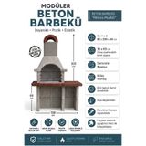 topuzoğlu Servis Tezgahlı Beton Barbekü 80 Lik