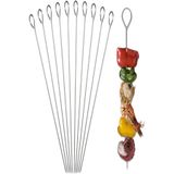Tor Store 10'lu Set Paslanmaz Çelik Mangal Şişi Metal Çöp Şiş ve Izgara Şişleri Pratik Mangal Barbekü Şişleri (20 Cm)