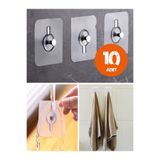 Tor Store 10'lu Set Süper Güçlü Kendinden Yapışkanlı Raf Çerçeve Tutucu Vidalı Kanca Askı (6x6 Cm)