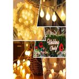 Tor Store 28 Ledli 220V Fişli Mini Top Led Aydınlatma Dekoratif Süsleme Sarı Led Lamba Ampül (5 Metre)
