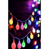 Tor Store 28 Ledli 220V Fişli RGB Mini Top Led Aydınlatma Dekoratif Süsleme Led Lamba Ampül (5 Metre)