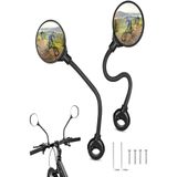 Tor Store 2'li Set Ayarlanabilir Bisiklet Scooter Dikiz Aynası Geniş Açılı Dışbükey Gidon Dikiz Kör Nokta Aynası